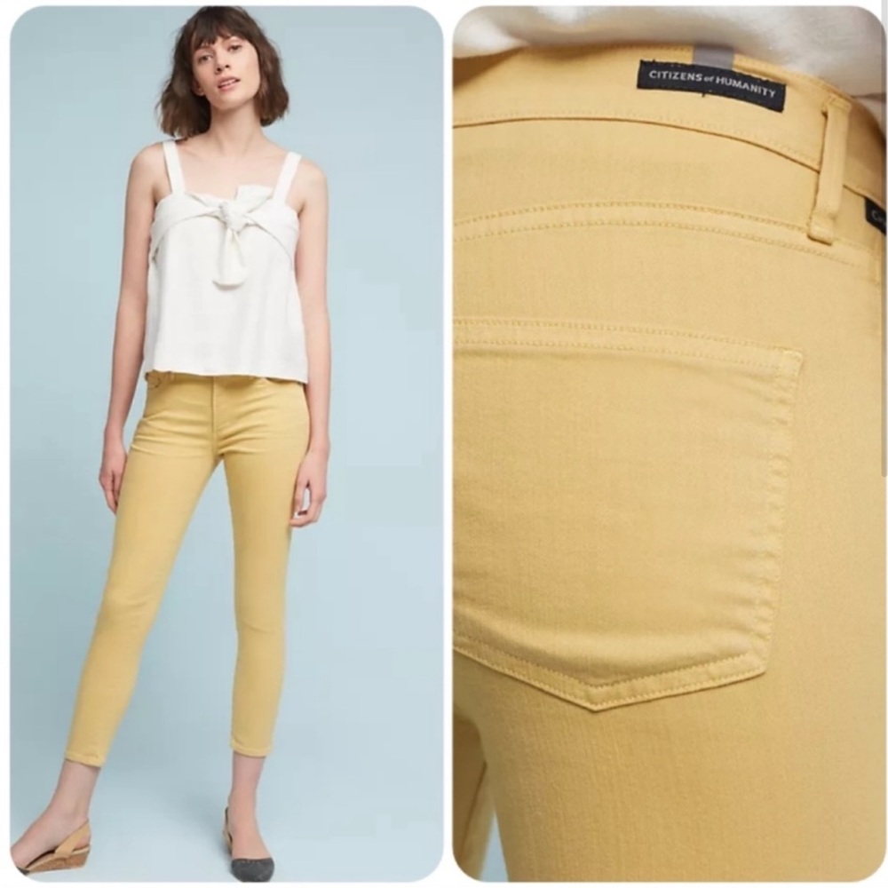 Citizens of Humanity Rocket Crop Yellow Jeans